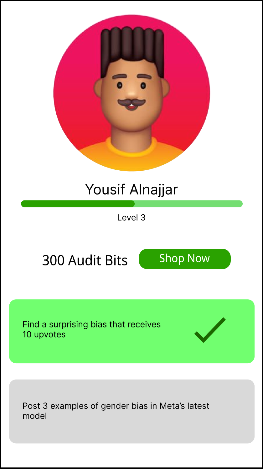 Gamification - Audit Bits profile