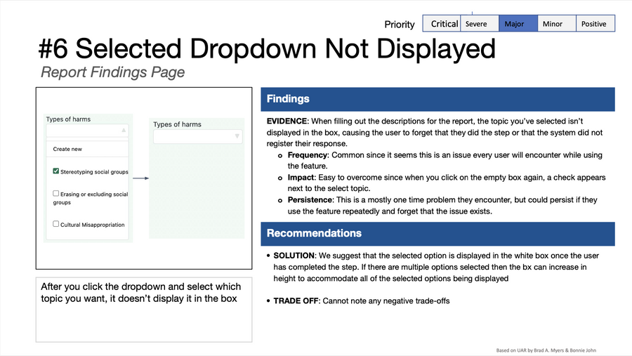 Heuristic 6 - Dropdown display